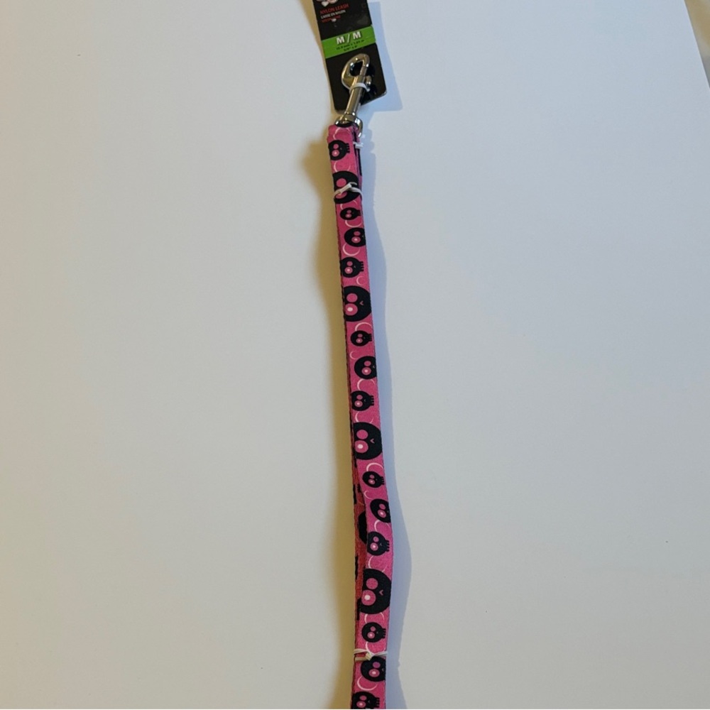 Pink Skull Pattern Dog Leash - Unbranded